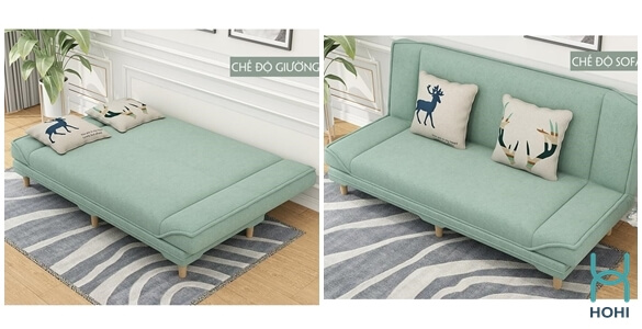 nội thất đa chức năng với ghế sofa giường màu xanh ngọc