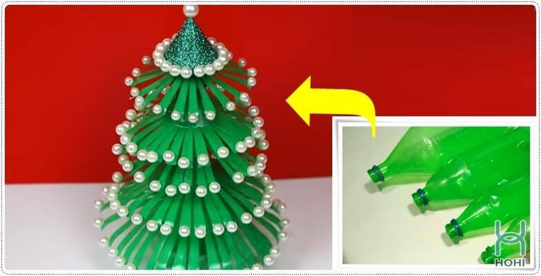 cách làm cây thông noel bằng chai nhựa đơn giản mà đẹp