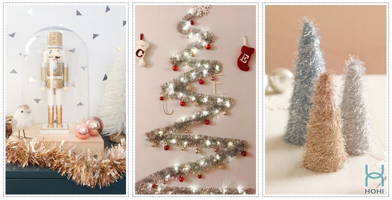 Bạn đang tìm kiếm ý tưởng trang trí Noel đơn giản nhưng vẫn đẹp mắt? Hãy xem ngay hình ảnh trang trí Noel bằng dây kim tuyến đủ màu sắc và hình dáng, giúp cho không gian phòng khách của bạn trở nên lung linh và rực rỡ đón lễ hội giáng sinh năm nay!
